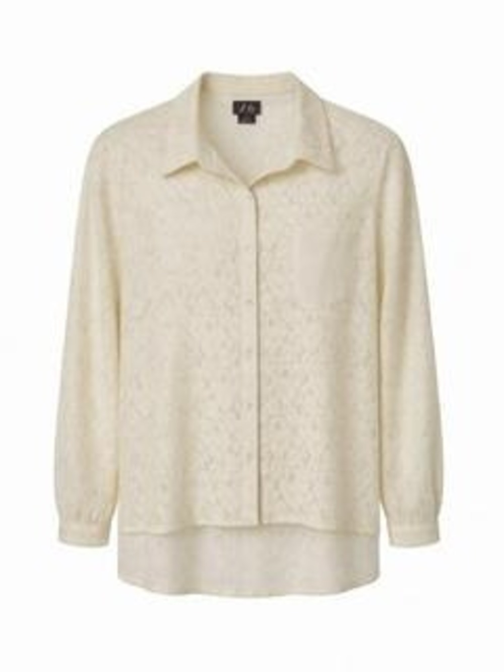 Dots Women's Lace Button-Up Blouse XL Ivory